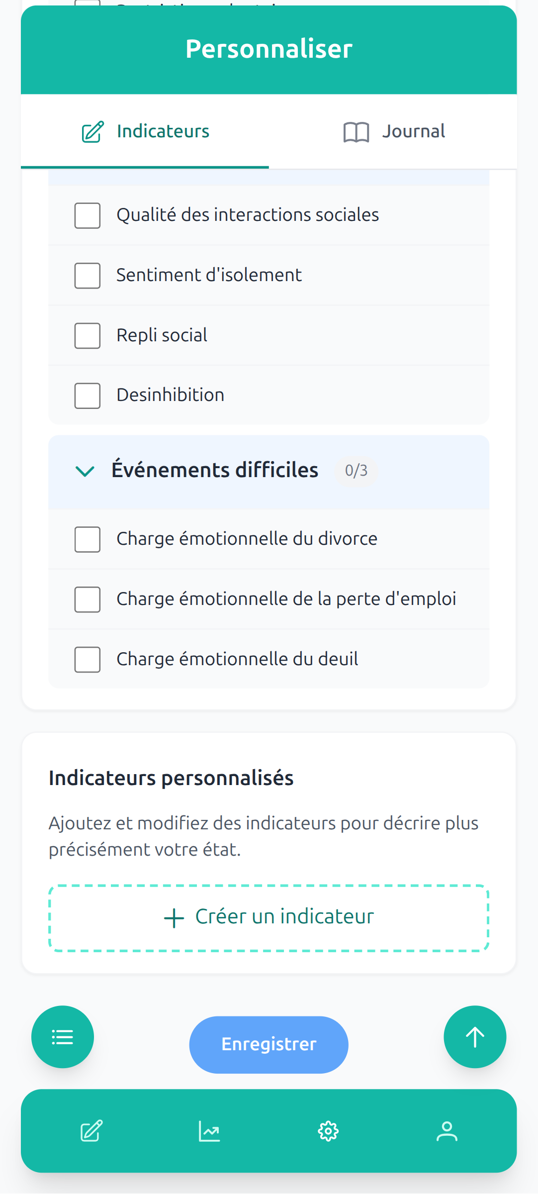 Personnaliser les indicateurs